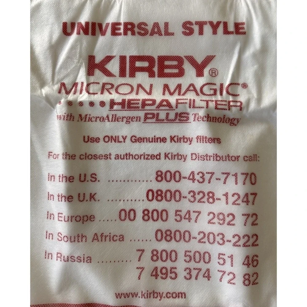 Genuine Kirby Micron Magic Micro Allergen Plus HEPA Vacuum Filter Bags Single Ba